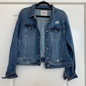 Mossimo cropped distressed denim jacket